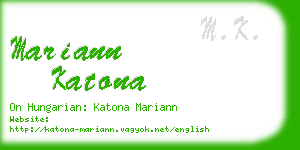 mariann katona business card